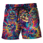 Harajuku Skull Graphic Beach Shorts Hawaiian Male Boardshorts Goth Skeleton Flower Bermudas Hip Hop Short Pants For Men Trousers