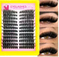QUEENICE Three Fold Updated New DIY False Eyelash Extension 6 Mixed Styles Fluffy Voluminous Cat eye Spiky lash extensions