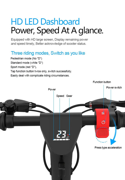 HX X9 PLUS Electric Scooter - Foldable, 60-80km Range, Unisex