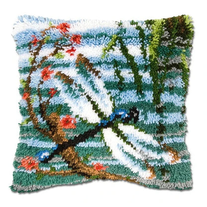 Knot Pillow Package Latch Hook Kit Cushion Pillowcase Kussen Set For Needlework DIY Butterfly Flower Plant Series Latch Hook Kit