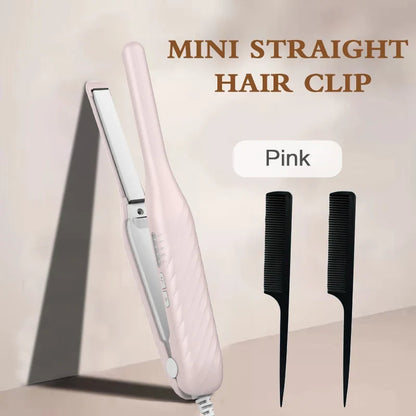 2-In-1 Mini Hair Straightener Curler, 5 Heat Level Control, Ceramic