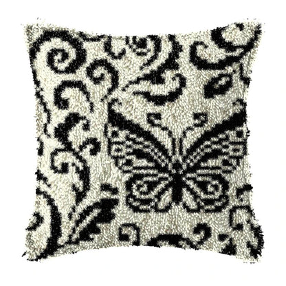 Knot Pillow Package Latch Hook Kit Cushion Pillowcase Kussen Set For Needlework DIY Butterfly Flower Plant Series Latch Hook Kit