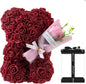 1pc 25cm Rose Bear with Flower Bouquet Artificial Foam Flowers Bear Romantic Creative Gifts for Valentines Day Anniversary Gift