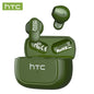 HTC NE51 Bluetooth Earphones TWS Mini EarBuds Sports Wireless Headphones Smart Noise Reduction Earbuds Green Black