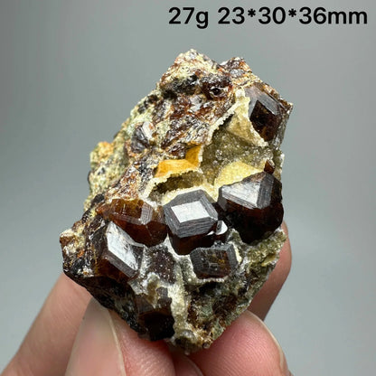 Natural Dark Brown Andradite Garnet Cluster Raw Crystal Mineral Specimen Calcite Matrix Healing Stone Home Decoration