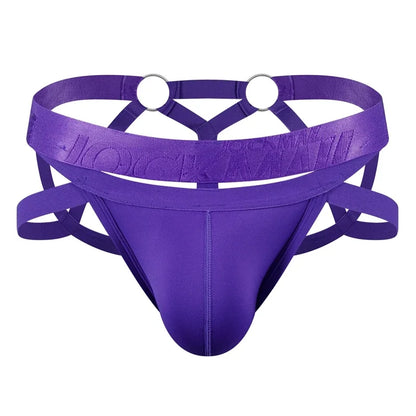 Men Sexy G String Thong Erotic Jockstrap Bondage Underwear Penis Pouch Strap Harness Lingerie Hollow Underpants Ice Silk Hot