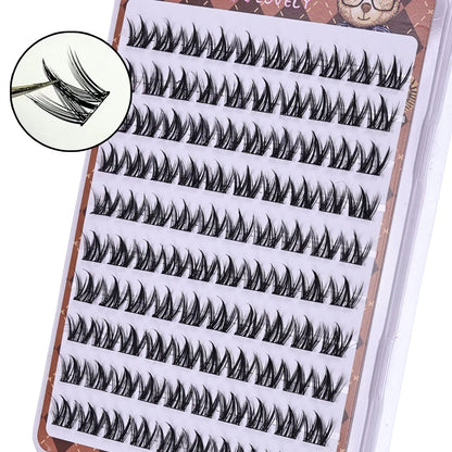 Glue-free Thick Natural Curling Self-adhesive False Eyelashes with W-shaped Design for Voluminous Manga Eyes