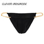 Men's Sexy Ultra Thin Low Rise High Slit Thong Metal Chain Low Rise G String Briefs Exotic Mini Micro Panties 18+ Adult Lingerie