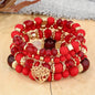 DIEZI Ethnic Bohemian Multicolor Crystal Beads Strand Bracelets Women Men Heart Tree Of Life Charm Bracelet Pulseira Feminina