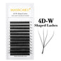 MASSCAKU 12Lines Premium Mink 3D 4D 5D 6D Pre-made False Eyelash W Shape Soft and Natural Individual Lash Extension Supplies