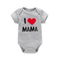 I Love Mama & Papa Funny Baby Romper T-shirt Crawling Clothes Triangle Onesies Newborn Baby Clothes Onesies for Babies