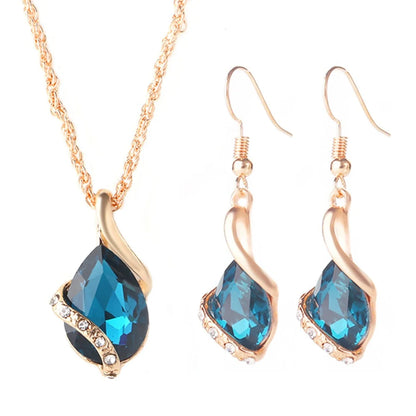 Fashion Silver Color Necklace Earrings Cubic Zirconia Jewelry Sets Elegant Crystal Zircon Jewelry Women Wedding Jewelry Set
