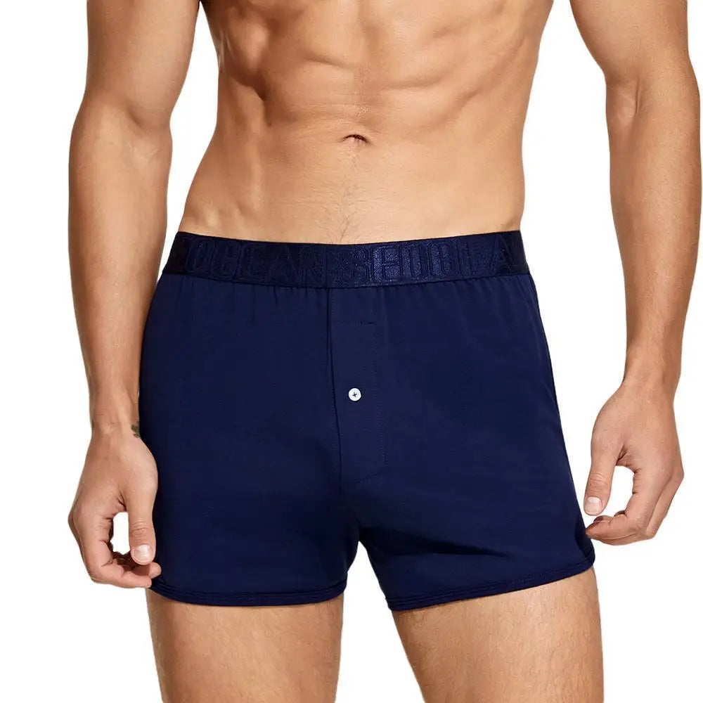 SEOBEAN Cotton Men's Boxer Shorts Loungewear Underwear Loose Fit Underpants Sleepwear Shorts Boxers for Men