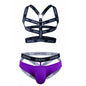 Sexy Gay Men Underwear Bondage Mens Harness Thongs Set Body Chest Costume G-string Jockstrap Lingerie Man Halter Neck Hollow Out