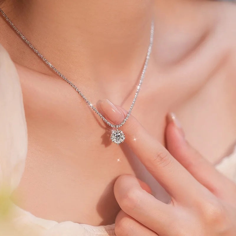 Andara Luxury 925 Sterling Silver AAAAA Zircon Pendant Necklace Fashion Italian Silver Necklace Women Jewelry