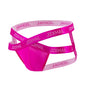 Men Jockstrap Briefs Panties V-shaped Low Waist Sexy Transparent Ice Silk Gay Underwear Sissy Thong Hip Lifting Straps Harness