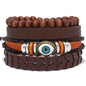 Modyle Multi-layer Gothic Leather Bracelet Set Punk Viantage Wings Charms Handwoven Bracelets for Men Jewelry Gifts