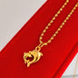 24K Gold Color Flower Pendant Necklaces for Women 18 Inch Water Wave