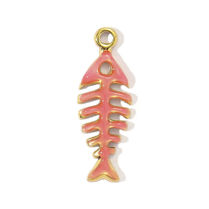 3pcs/Lot Stainless Steel Enamel Plam Flip Flop Shell Diy Charm Women Watermelon Strawberry Necklace Pendant Summer Ocean Jewelry