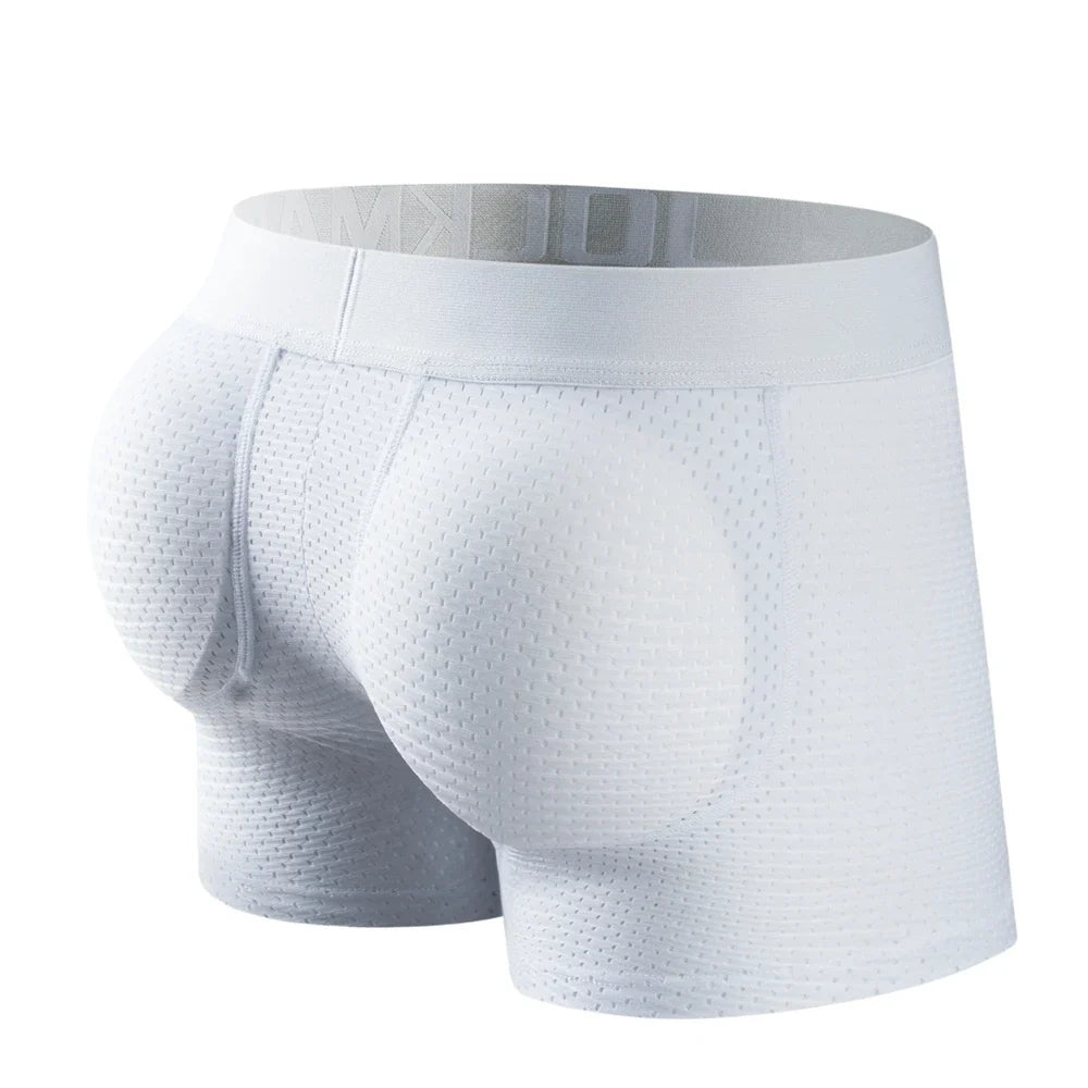 JOCKMAIL Mens Underwear Boxer Mesh Mens Padded Underwear with Hip Pads Men's Boxers Butt Padded Elastic Truncks Enhancement