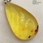 Natural Amber Pendant From Baltic Flower Yellow Amber Water Drop Women Men Jewelry Reiki Stone Women Men AAAAAAA
