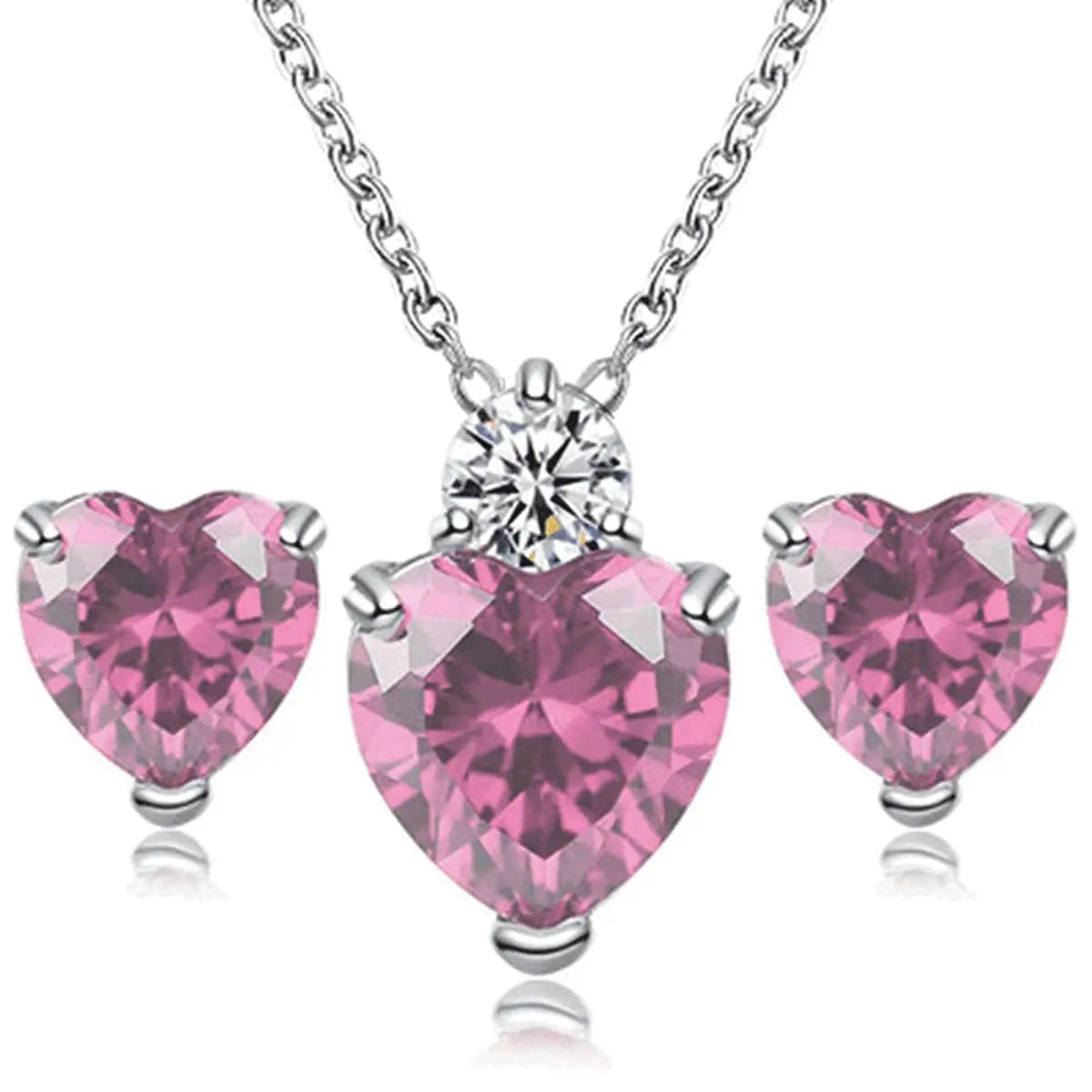 Fashion Silver Color Necklace Earrings Cubic Zirconia Jewelry Sets Elegant Crystal Zircon Jewelry Women Wedding Jewelry Set