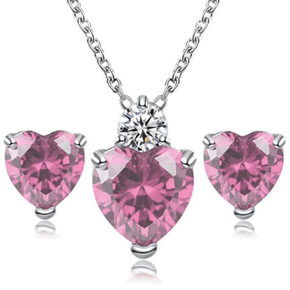 Fashion Silver Color Necklace Earrings Cubic Zirconia Jewelry Sets Elegant Crystal Zircon Jewelry Women Wedding Jewelry Set