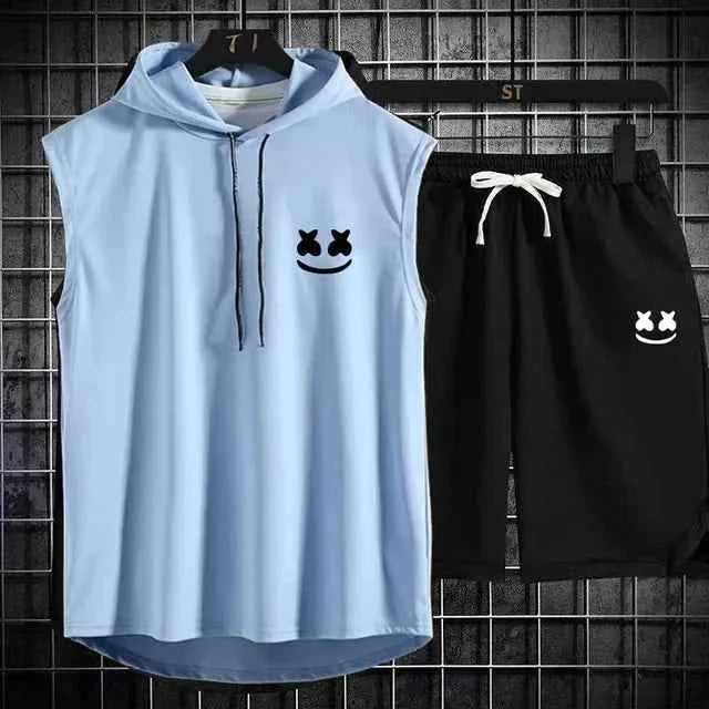 Summer Men's Casual Hooded Tracksuit Set