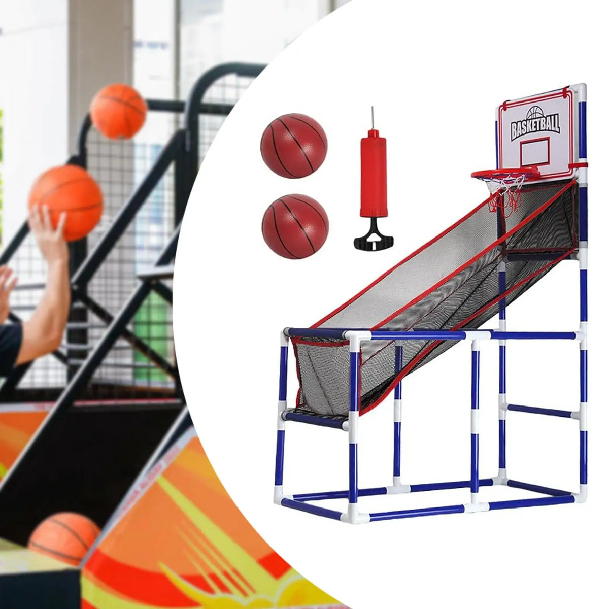 Arcade Basketball Game Set Adjustable Height Gifts with Mini Hoop Boy Toys for Home Party Yard Carnival Family Parent Child Game