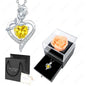 Luxury Red Zircon Heart Necklace With Rose Flower Gift Box For Girlfriend Birthday Valentine Gift  Romantic Accessories