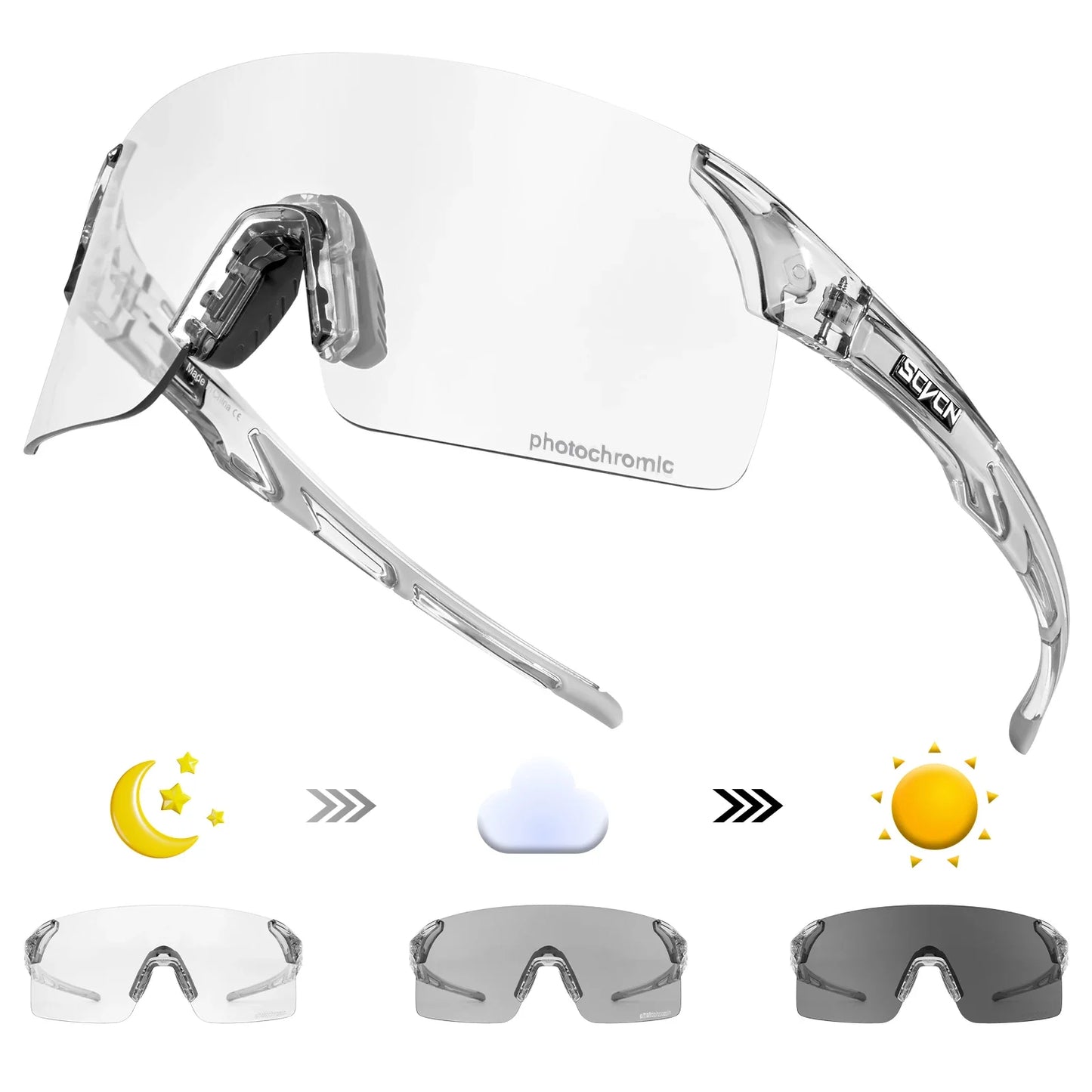 Photochromic UV400 Cycling Sunglasses for Sports