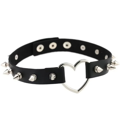 Pink Harajuku Gothic Spike Rivet Star Necklaces Collares Hip Hop Rock Black Bowknot PU Lace Leather Sexy Y2K Girl Choker Jewelry