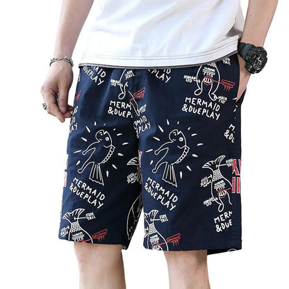 Men's Letter Cartoon Swim Trunks Surf Trunks Shorts Fashion Street Trend Casual Daily Vacation Elastic Waist Design Clothing