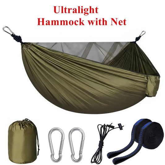 Camping Hammock with Mosquito Net, Portable Outdoor Hammock with