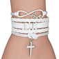 Love Jesus Christian Cross Charms Pendants Leather Bracelet Unisex Jesus Jewelry