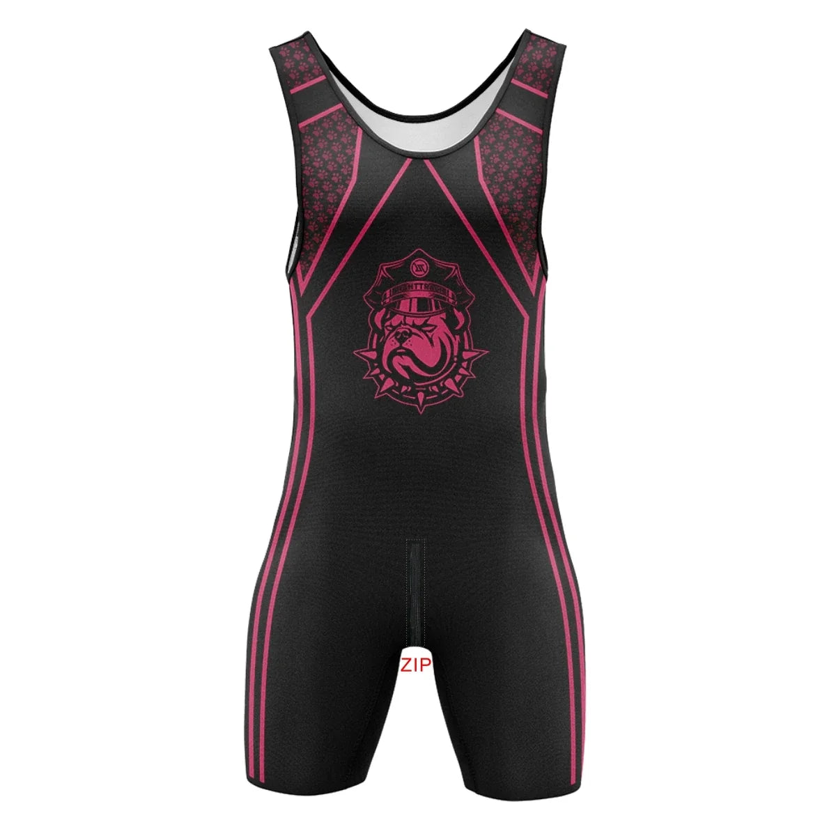Men's Singlet Zipper Front Back Dog Man Play Bodysuits