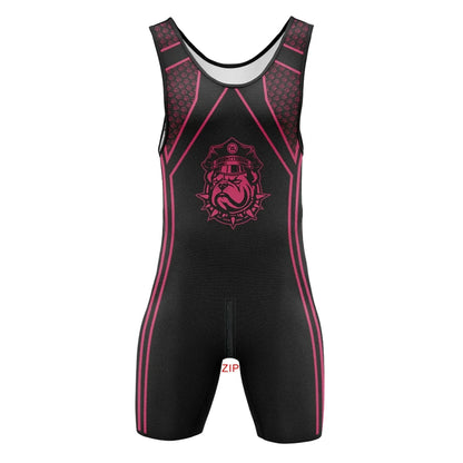 Men's Singlet Zipper Front Back Dog Man Play Bodysuits
