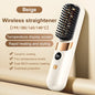 Electric Hair Straightener Brush Rechargeable Ceramic Styling Comb with Temperature Display for Women Daily Care