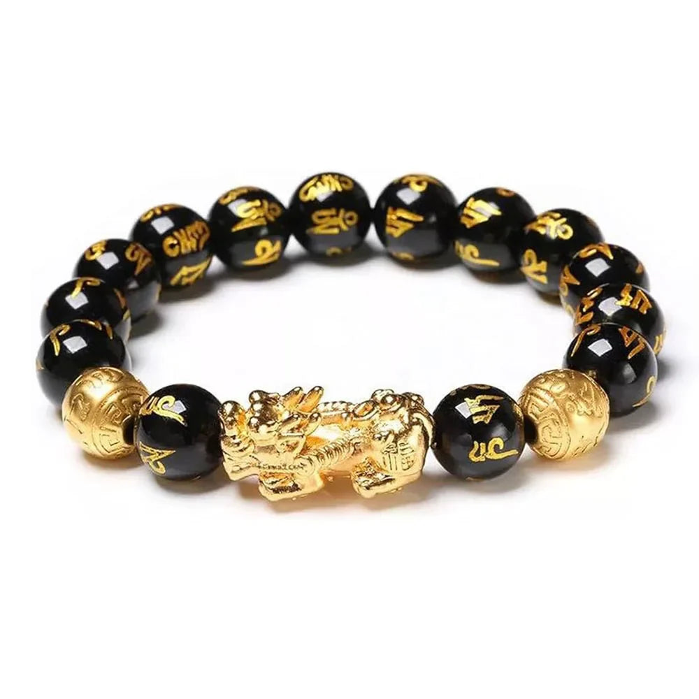 Feng Shui Wealth And Luck Bracelet Black Obsidian