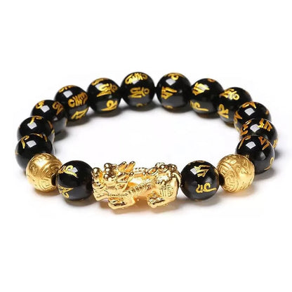 Feng Shui Wealth And Luck Bracelet Black Obsidian