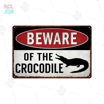 Wildlife Warning Signs Beware Of The Pig Snakes Metal Sign Animals Tin Plate Wild Forest Warning Plaque Retro Wall Stickers Sign