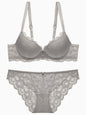 Hollow Lace Floral Sexy lingerie set Bow Padded Push Up women's bra Suitable for Small Busts sexy bras and panties