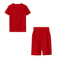New Summer Round-Neck Solid Color Short-Sleeved Two-Piece Yoga Shorts