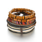 MeMolissa 3/4Pcs/ Set Braided Wrap Leather Bracelet for Men Vintage Life Tree Guitar Wood Beads Fashion Male Bracelets Wristband