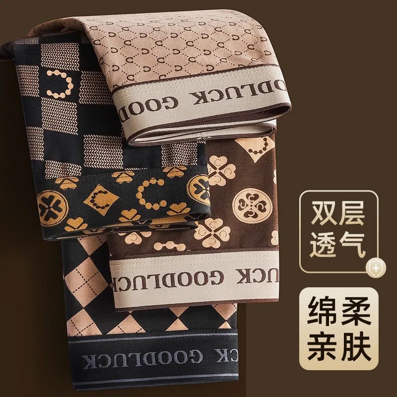 4PCS Mens Underwear Men Fashion Underpants Male High Stretch Boxer Panties Shorts Breathable Soft Shorts Comfortable Plus size