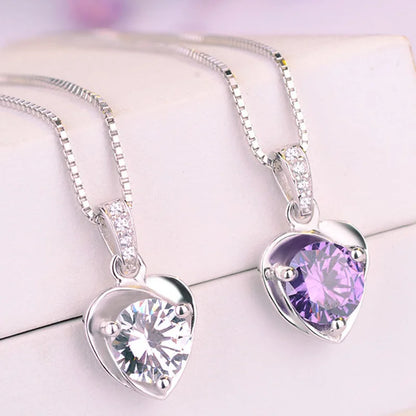 925 Silver Necklace Zircom for Women 18k Gold Plated Jewelry Pendant Birthday Party Gift Jewelry Sterling Silver