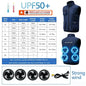 Summer Cooling 2-4 Fan Holes Fan Workwear, Unisex Short Sleeve, Outdoor Sun Protection & Cooling Vest with Built-in Fans