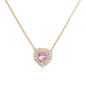 HECHENG Luxury Colored Crystal Heart Pendant Ocean Heart Necklace Brass Golden Plated Material Women's Wedding Necklace