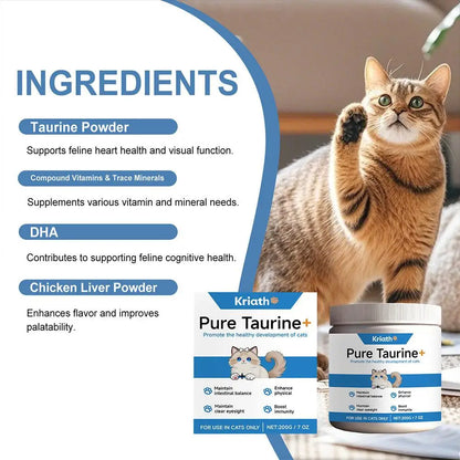 Taurine Powder For Cats Gentle Formula Supports Heart, Vision Overall Health Daily Care Supplement For Comfort And Well-Being
