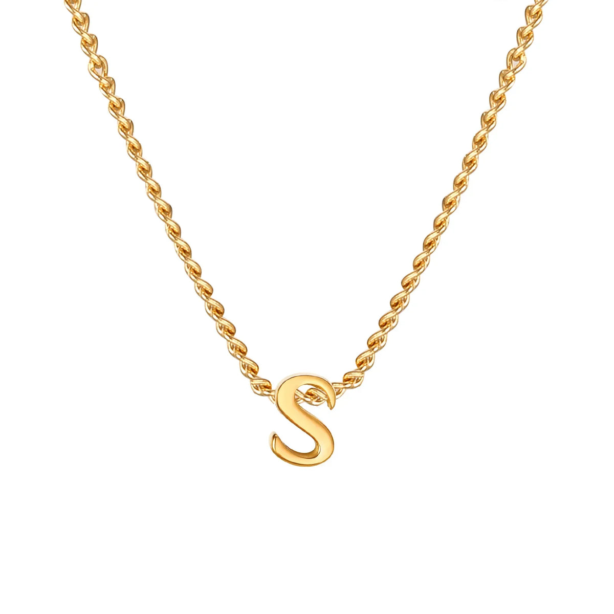 Vnox Chic Tiny A-Z Letters Necklaces for Women Girls, Gold Color Stainless Steel Initial Chokers,Small Pendent Necklaces Jewelry